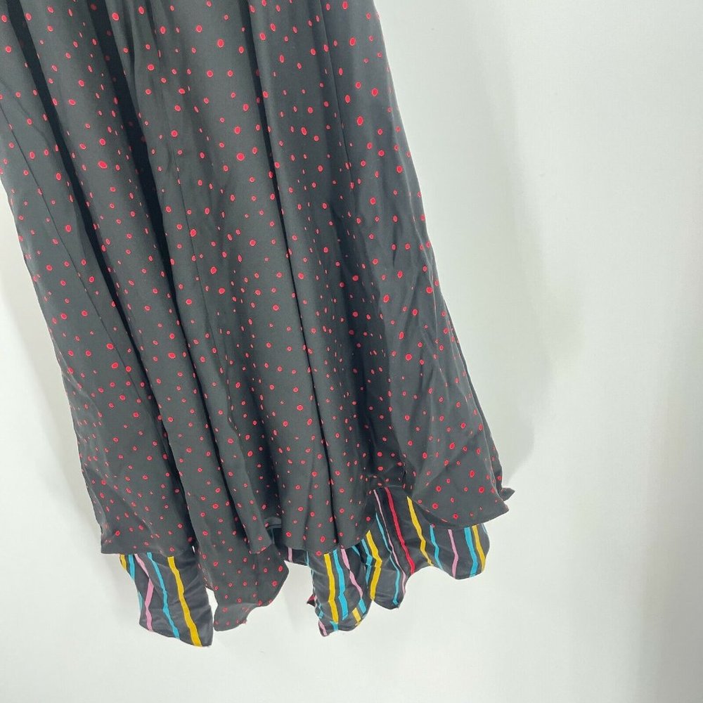 Vintage Y2K Betsey Johnson Black Red Polka Dot Rainbow Mini Strap Dress Size 6 - Picture 6 of 9